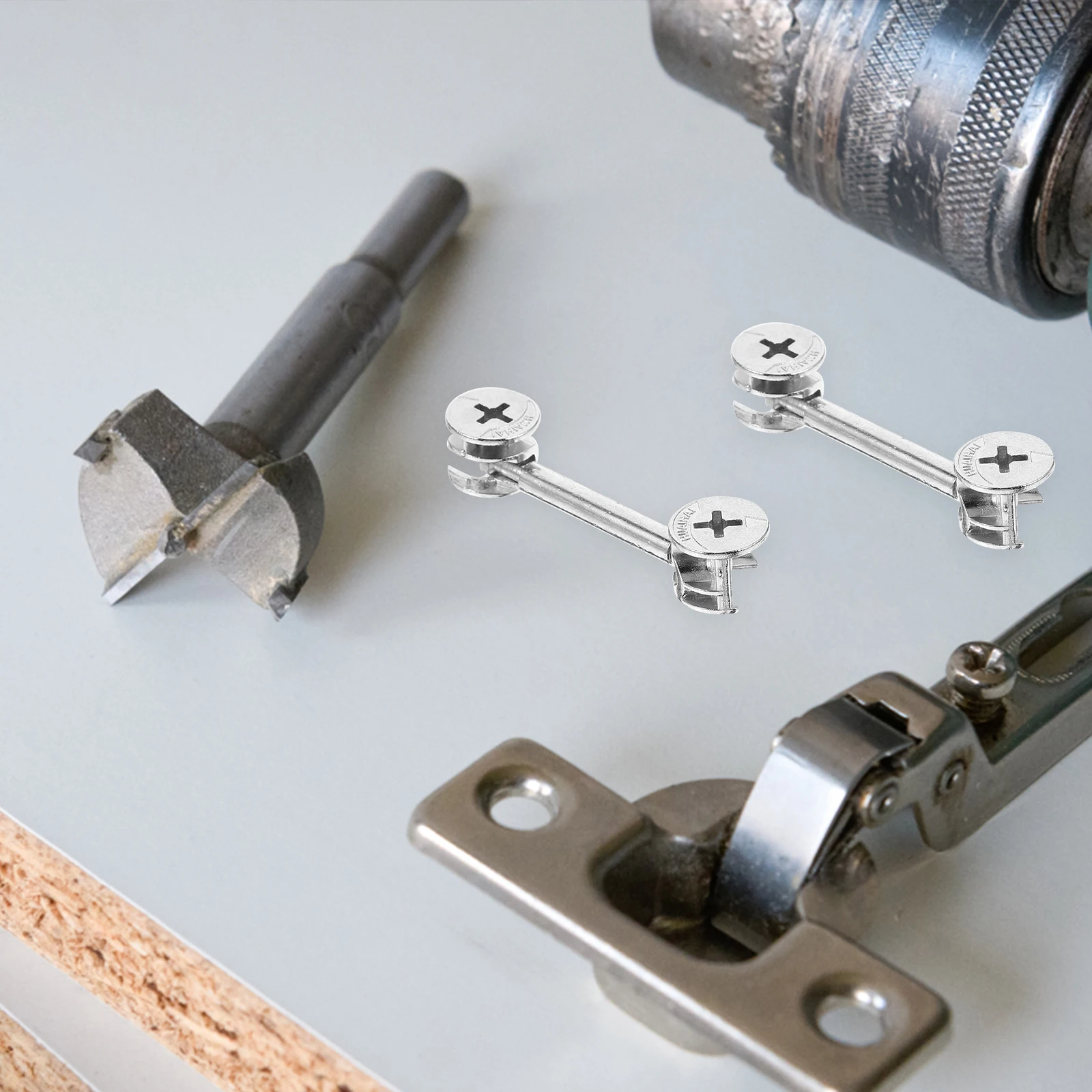 

20 Sets Double-headed Pole Connection Dowels Furniture Connector Kit Cabinet Connectors Metal Assembly Fittings Iron Cam