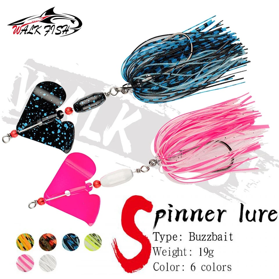 WALK FISH 1PCS New 19G Spinner Bait Fishing Lure Pinwheel Blade Chatter Bait Dancer Buzzbait for Bass Pike Fishing Tackle