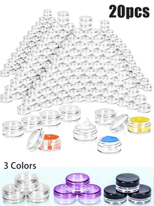 20 buah Wadah Kosong Sampel Kosmetik 5g Jar Toples Houseables Bebas BPA,Toples Sampel Riasan Kecil dengan tutup, 6 kotak eyeshadow kosong penjualan terbaik - №