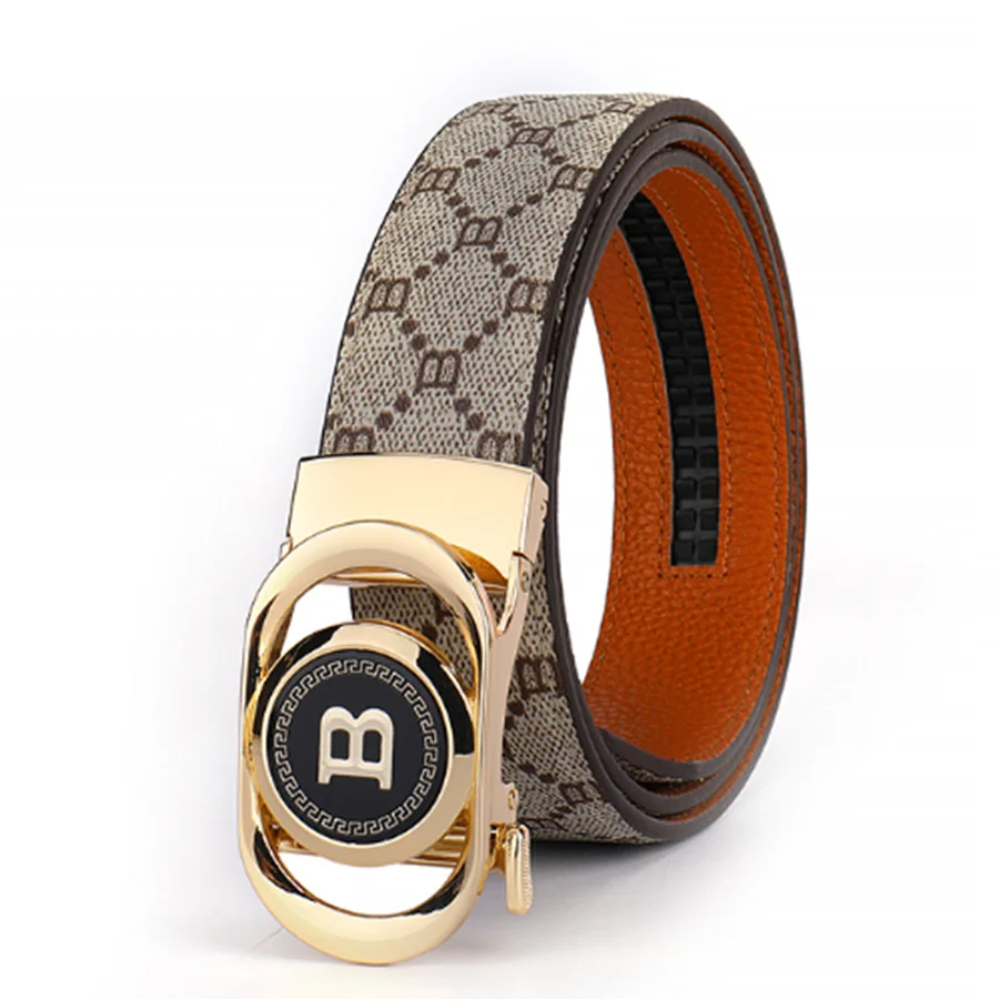 Luxury PU Leather Designer Brand Men Outdoor Belt Soft Accessories Boy Black Belt