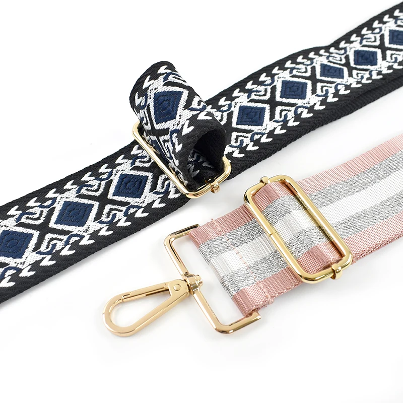 1P Deepeel 5cm Wide Handbag Straps Embroidered Bag Strap Shoulder Band Crossbody Webbing Adjustable DIY Sewing Accessories