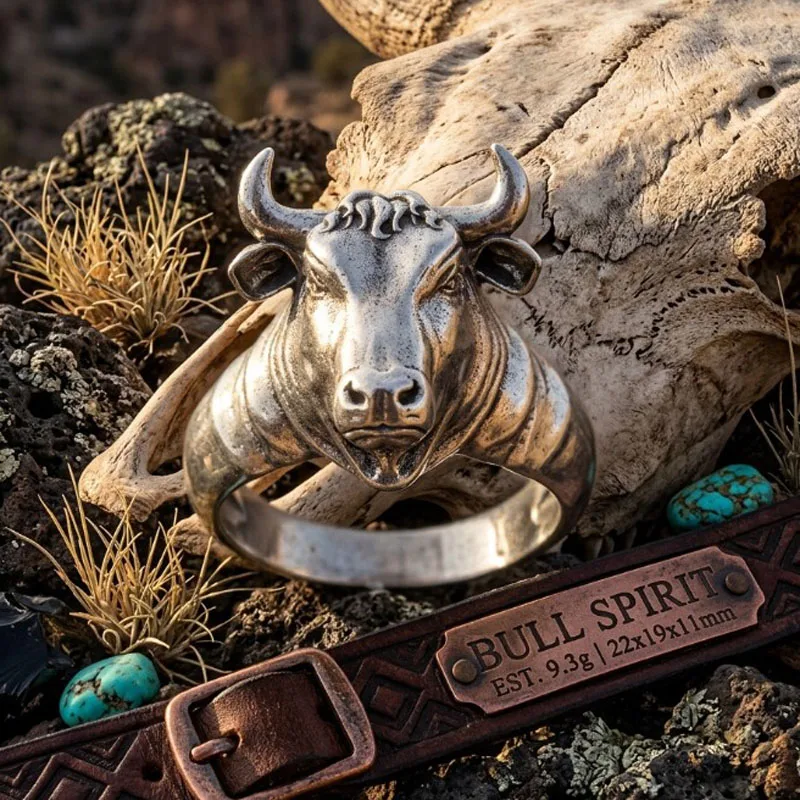 Buy 3 Get 1 Free 3D This Taurus Bull Head Mens Silver Rings channels primal strength through its bold horns Prevent Allergy