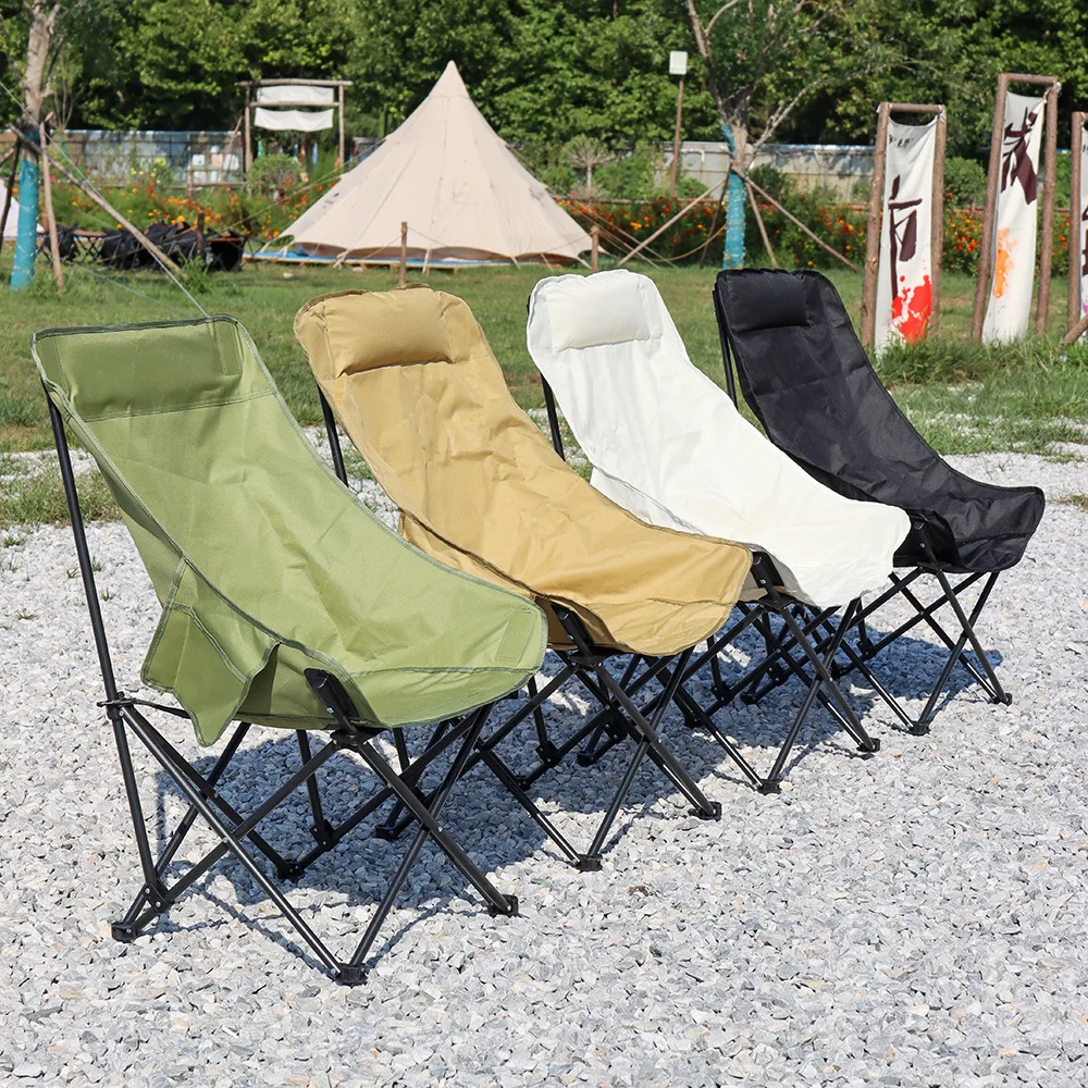 Customized Simple Outdoor Portable Light Weight Fishing Beach Camping Drawing Picnic Folding Moon Chair