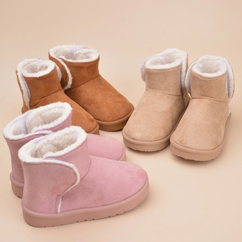 

Повседневные ботинки для девочек, осень 2024, новый стиль, детские хлопковые сапоги на плоской подошве для девочек, бархатные удобные теплые осенние праздничные детские короткие сапоги.