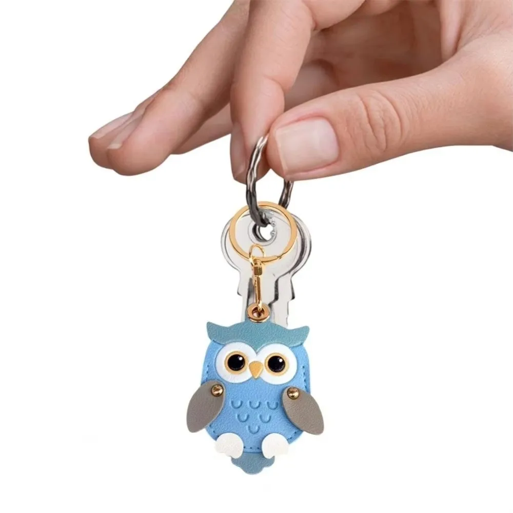 Cartoon Owl Charm Cartoon Owl Keychain PU Leather High Quality Card Holder Keychain Waterproof Faux Leather view 4
