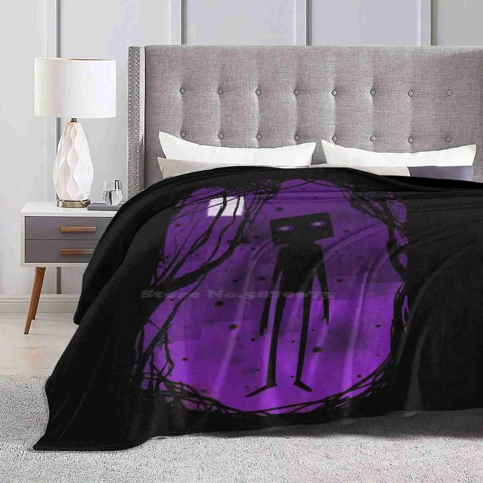 Enderman Fashion Soft Warm Throw Blanket Enderman Nerd Minimalist Gamer