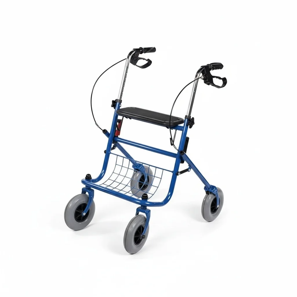 

Роллатор-ходунки с сиденьем из ПУ, медицинская ходунка-роллатор с легкой стальной рамой, складная, для реабилитации