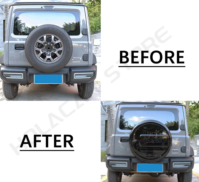 Car Spare Tire Trim Cover ABS Car Exterior Trim Accessories For Suzuki Jimny Gen 4 JB64 JB74 2019-2023 Auto Spare Wheel Cover