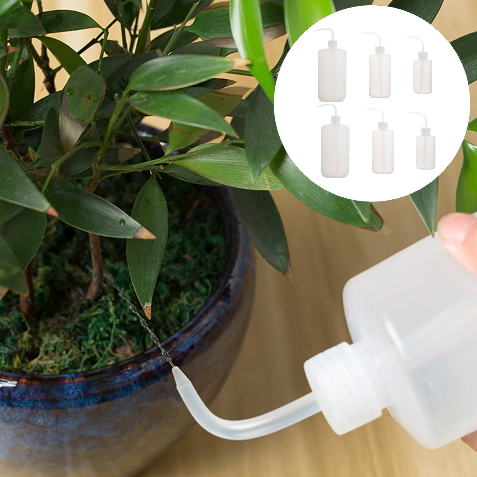 

6pcs Portable Garden Squeeze Watering Bottles Lightweight Plastic Pointed Mouth Multi-Function Washing Dispenser For Indoor