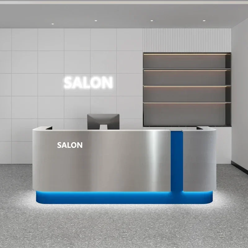 Reception Counter Desk Long Modern Furniture Aesthetic Center Decor Office Secretary Luxurious Hairdressing Store Restaurant Bar