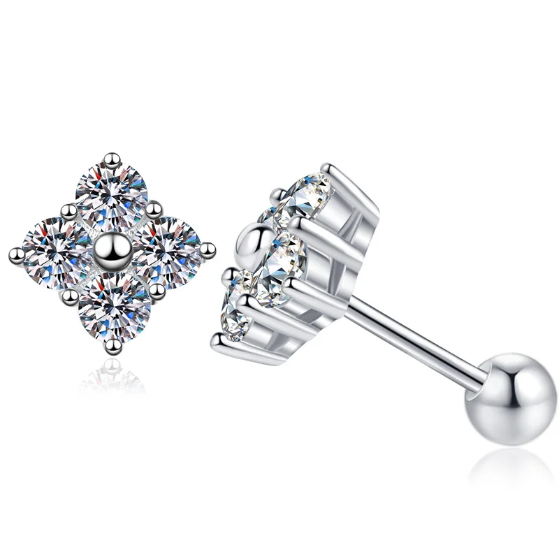 

E297 Lefei модные классические роскошные высококачественные муассанитовые модные простые серьги с клевером женские s925 стерлингового серебра вечерние украшения