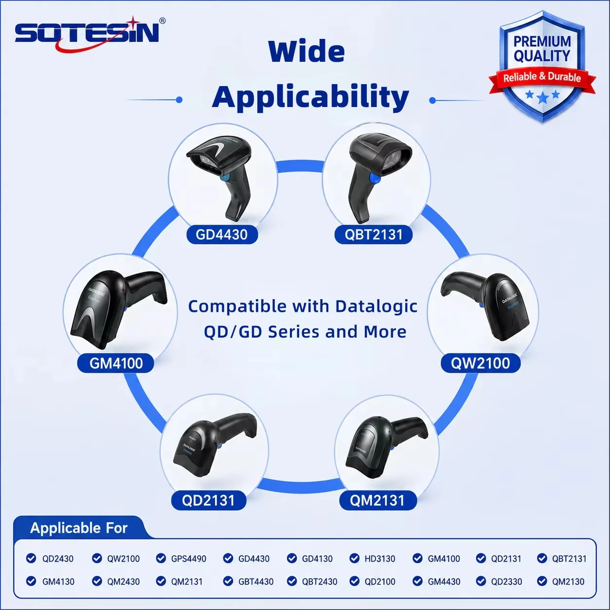 SOTESIN Coiled Spring Serial Barcode Scanner Cable RS232 DB9 to Rj50 QR Code Reader Cable for Datalogic GD4130 QD2430 QW2100