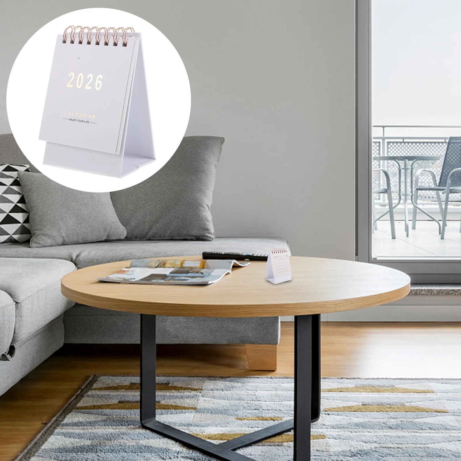 

2026 Sleek Mini Desk Calendar Standing Flip Small Tabletop Monthly Planner for Better Time Management Mini Desk Calendar