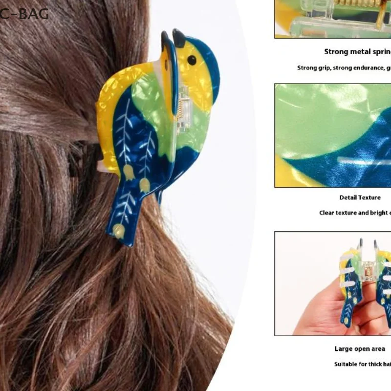 

1PC PVC Cute Bird Grab Clip Colorful Hairpin Shark Clip Hair Women Accessories Fashion Girl Hair Claw