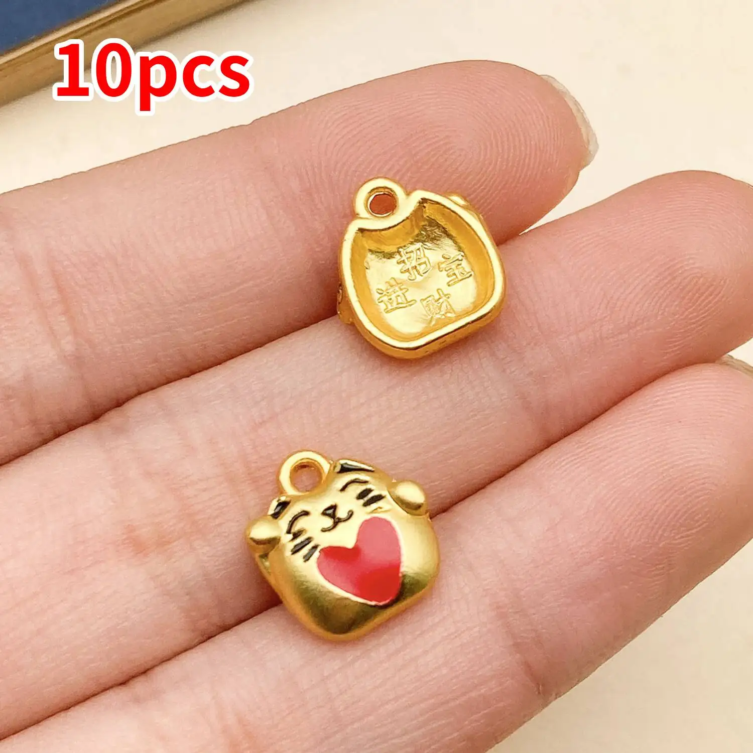 10pcs Gold-plated Metal Charms for DIY Accessories