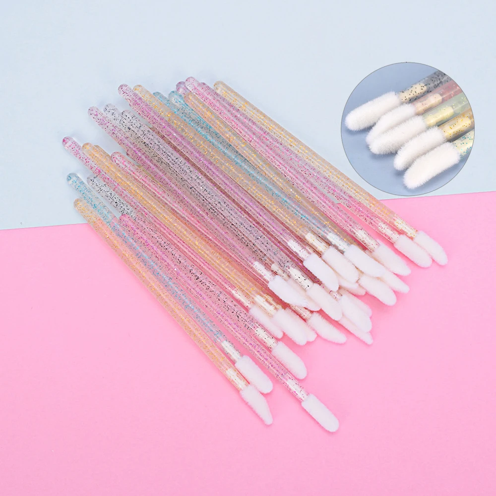 50/100PCS Disposable Lip Brush Mascara Applicator Lipstick Wands Eyeshadow Lip Gloss Cleaning Make up Brushes Eyelash Tools