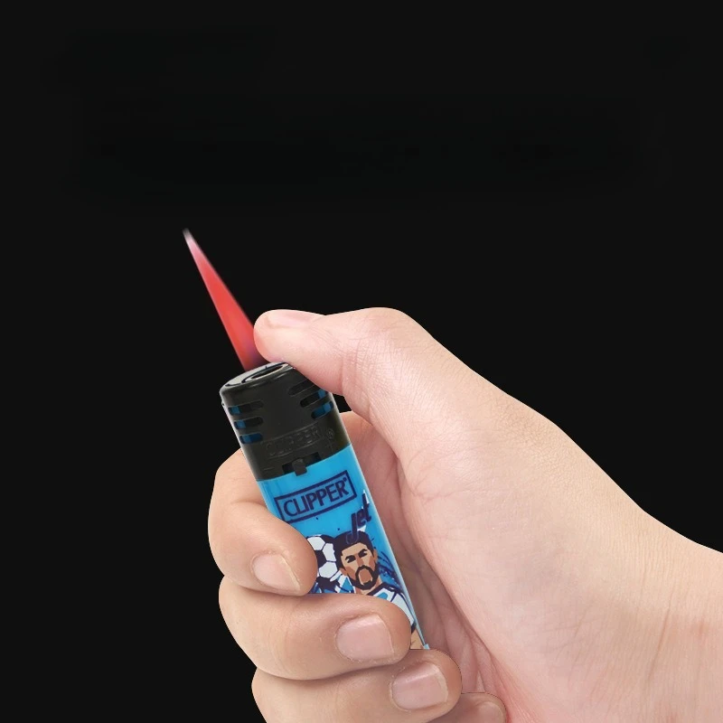 Original Clipper Lighter, Windproof Red Jet Flame Refillable Butane Gas Lighters Smoking Gadgets Unusual Lighters Men'S Gifts