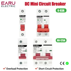 1P 2P DC MCB 12V 24V 48V Circuit Breaker Battery Car Protector DZ47 DC Positive Negative Pole Rotection Protect Switch Isolator