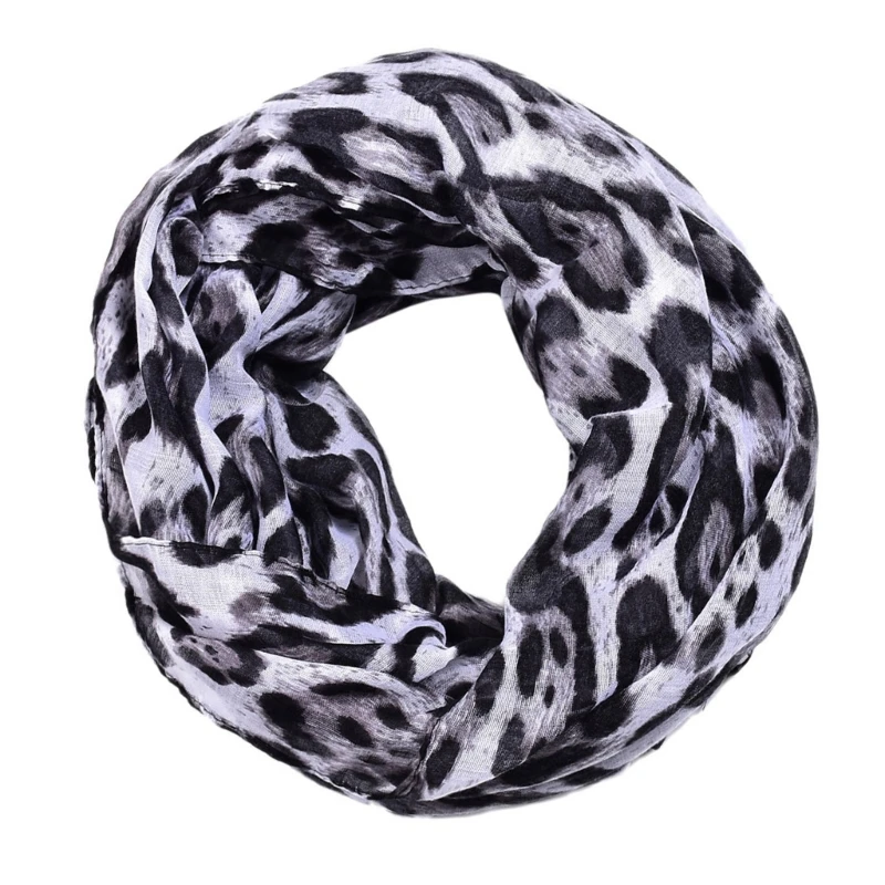 Lightweight Leopard Pattern Shawl Shoulder Wrap Headscarf Stylish Neck Scarf For Hiking Cycling Year Round 6XDA