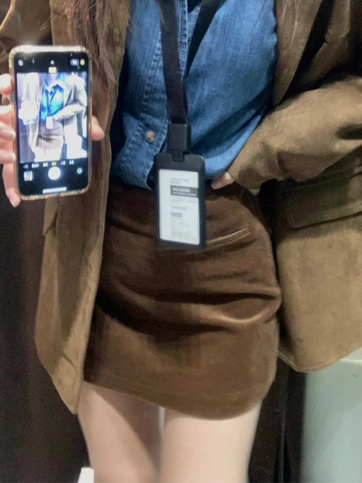 Falda Retro de Pana Marrón para Mujer, Corte Ajustado y Evase, Cintura Media, Otoño Invierno, Estilo Casual para el Trabajo