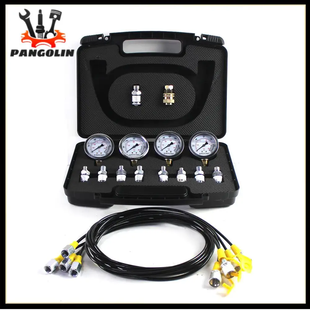 Excavator Hydraulic Pressure Gauges Kit Upgraded Version Pressure Measuring Instruments For 10000PSI 600BAR 60MPa Pressure Gauge