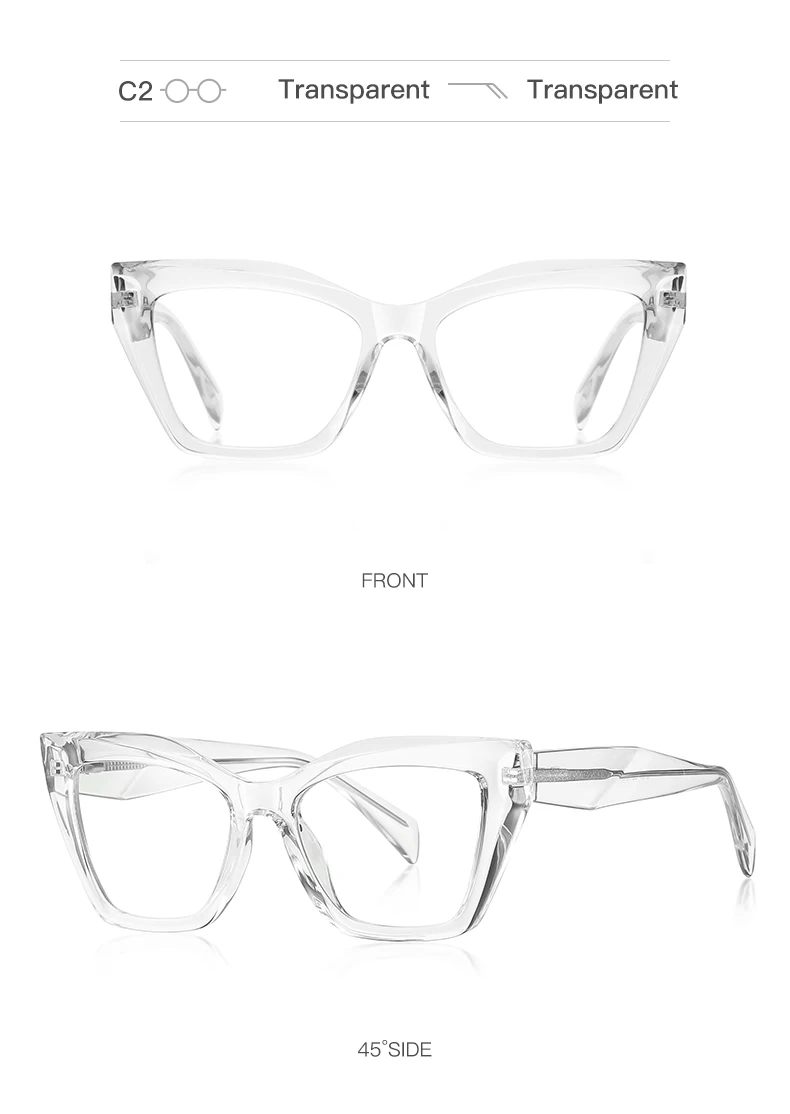 VCKA Cat Eye Myopie Brillengestell Mode Frauen Anti Blaues Licht Rezept Verfärbung Computer Brillen -0,50 BIS -10 – Detail 16
