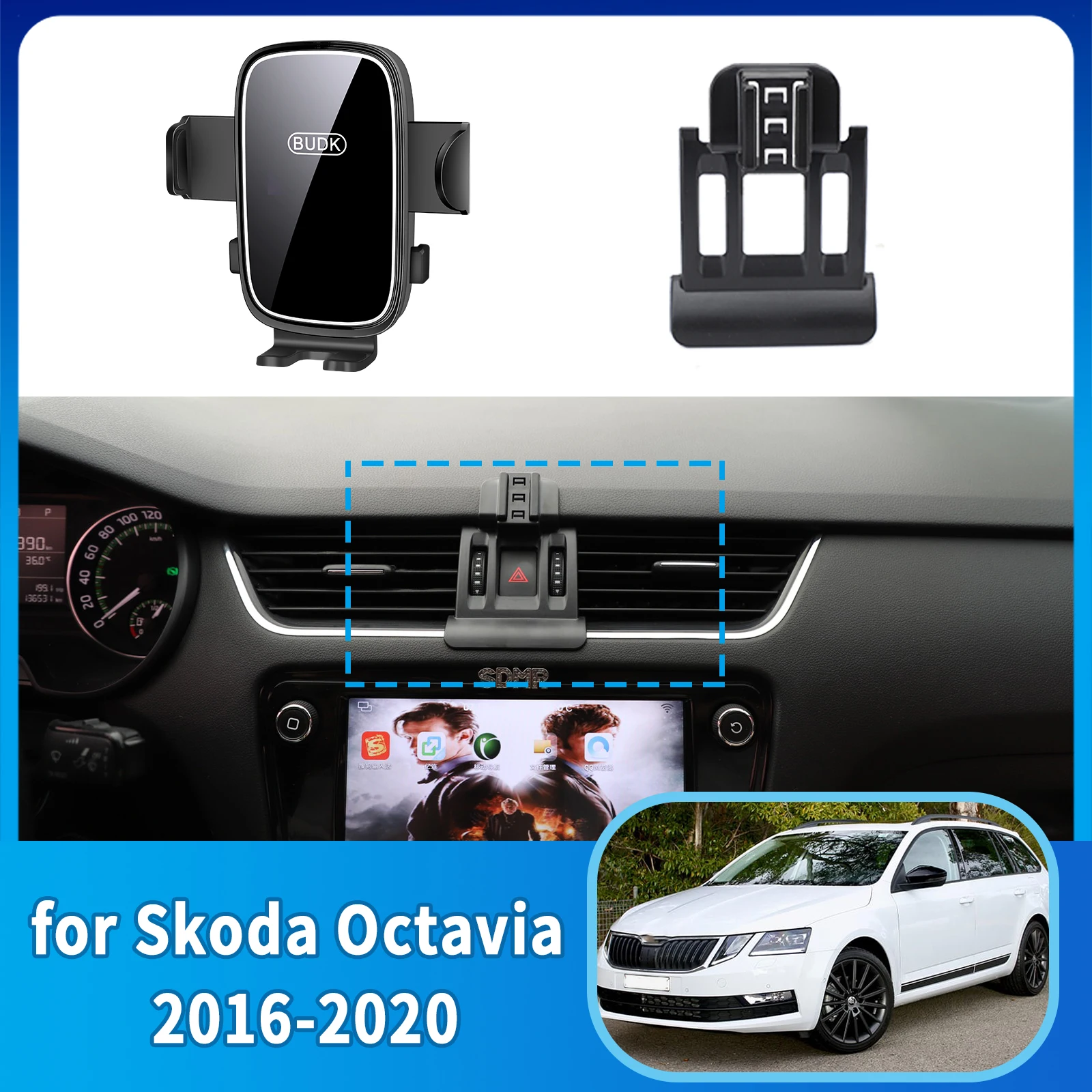 

​​fit for Skoda Octavia 2 Octavia 3 2016-2020 Custom Fit Phone Holder Mount Dashboard Screen Base No Drill Car​​ accessoires
