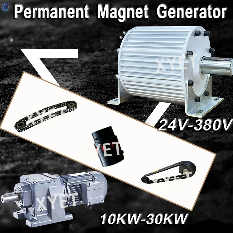 High Efficiency 10000W 20000W 500RPM Permanent Magnet Generator 220V 380V Alternators Free Energy Dynamo with Motor for Home Use