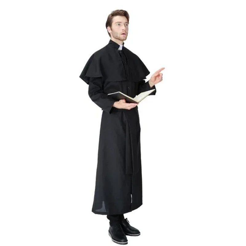 Missionary Cosplay Costumes For Adult Halloween Carnival Priest Nun Long Robes Religious Pious Catholic Church Clothing Priest