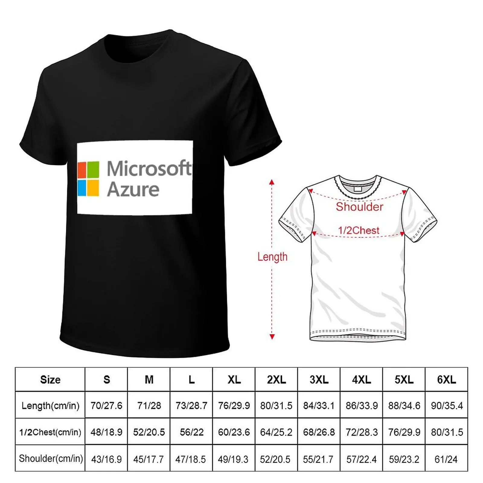 Microsoft Azure logo T-Shirt Minimalist Casual Short Sleeve Top