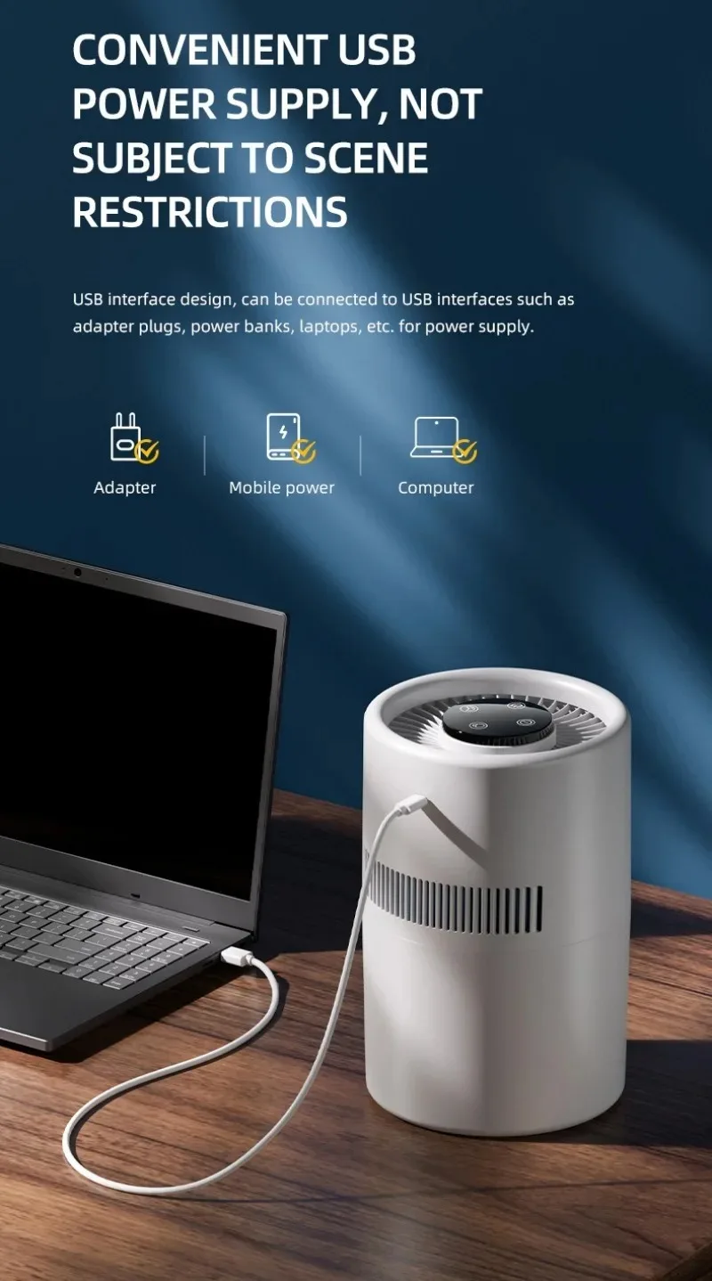 New Large Capacity No Fog Air Humidifier, USB Powered, Ideal for Desktop, Bedroom & Office Use