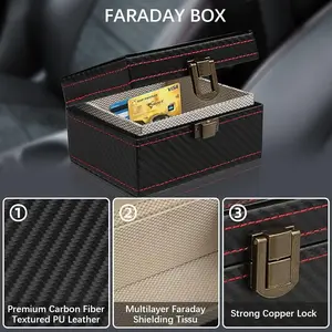 Kotak Faraday Anti Maling dengan Tas untuk Sangkar Fob Kunci RFID Pelindung Fob Kunci Faraday Kotak Ponsel Tahan Radiasi Tanpa Kunci Mobil 10 tas pemblokir sinyal penjualan terbaik - №