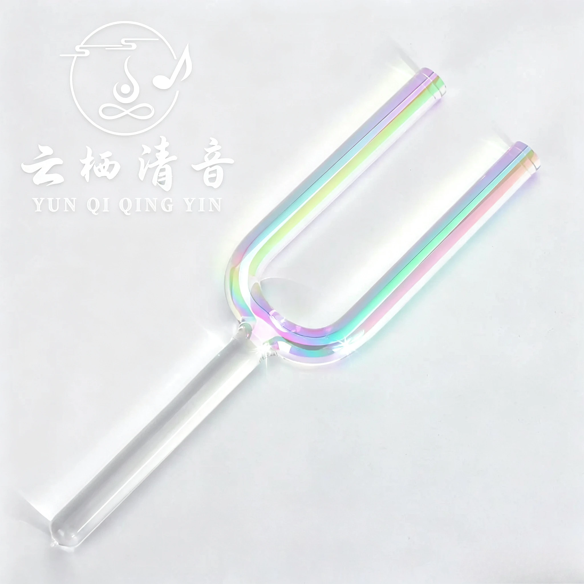 YUN QI QING YIN 10MM Chakras Tuned 1Pc Colorful Quartz Crystal Tuning Fork Sound Bath Meditation Music Therapy Healing Percussion Instrument