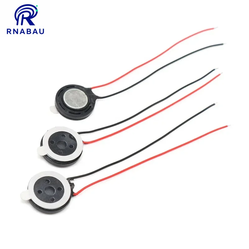 10pcs 13MM 8Ohm 1Watt Small Round Speaker Unit Plastic Inner Magnetic Micro Loudspeaker with Wire for Some Electric Products
