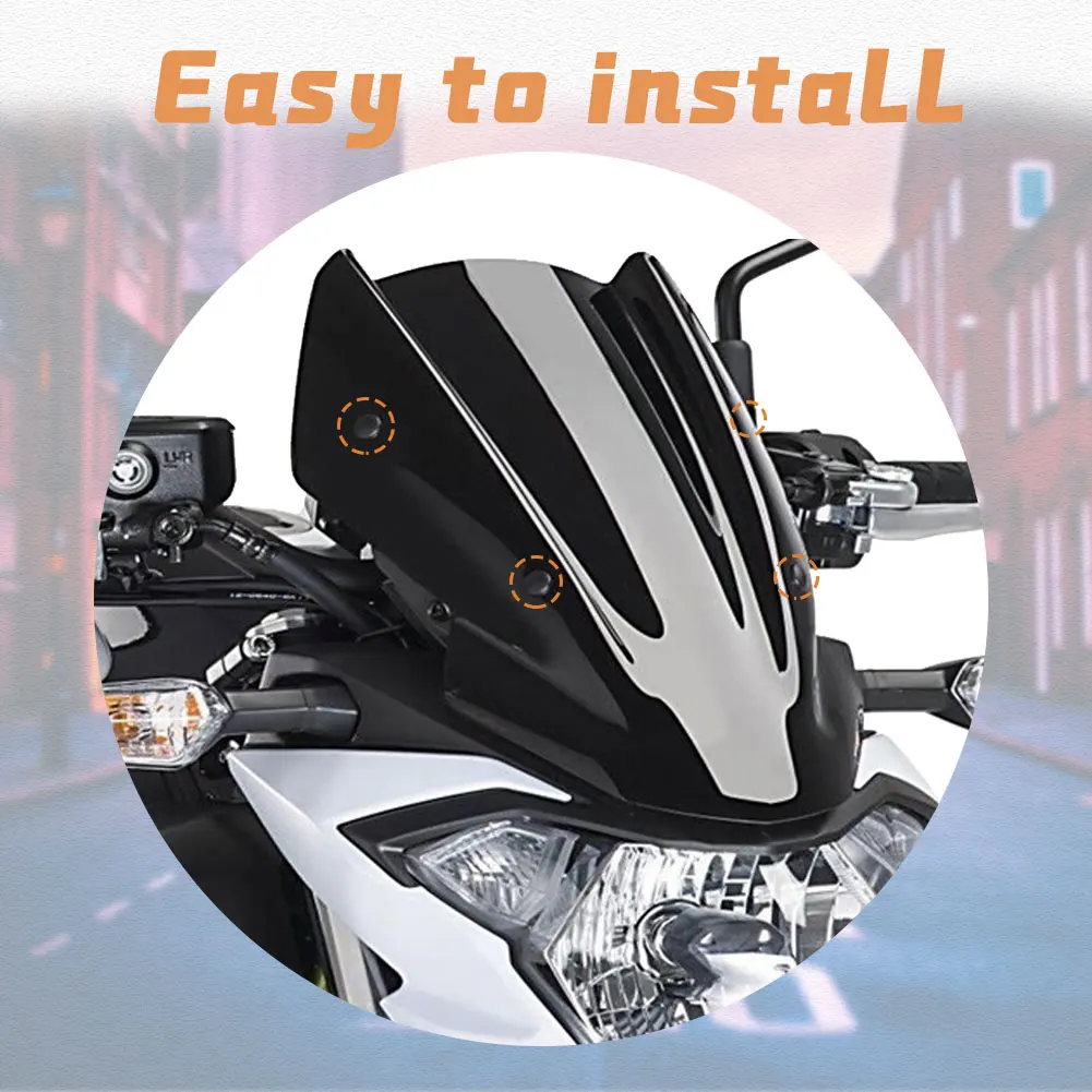 Z 650 Z-650 High Quality ABS Windscreen Windshield Shield Screen with Bracket For Kawasaki Z650 2017 2018 2019 Smoke Black Clear