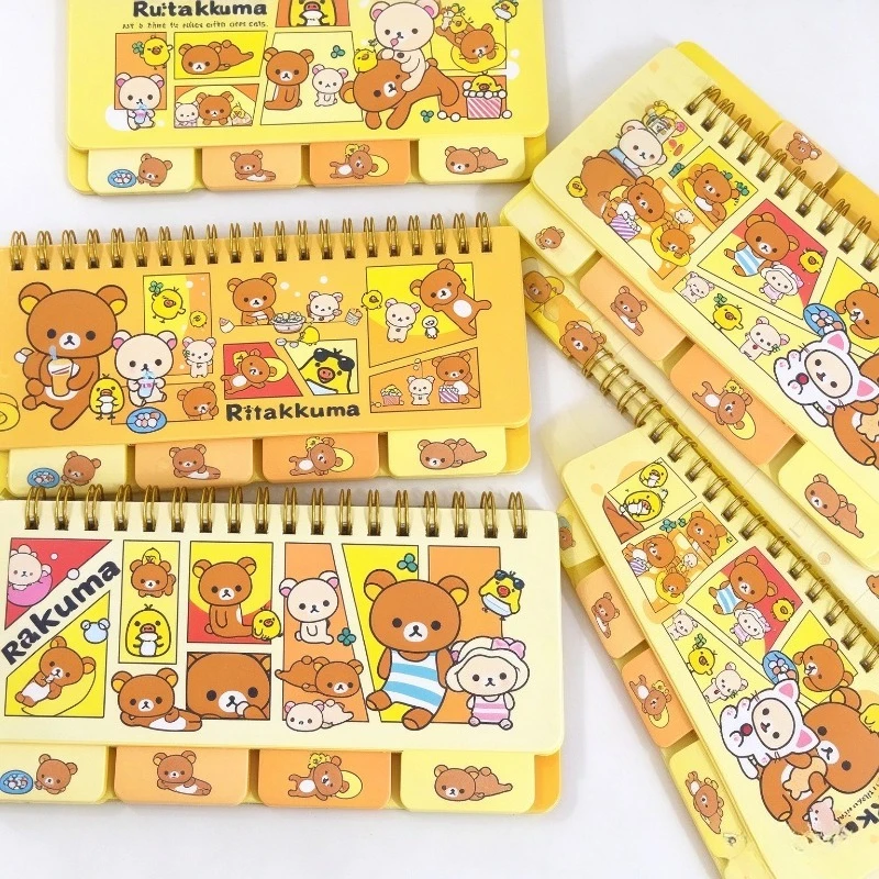 Rilakkuma Coil Notebook with Piano Divider Grid and Line Pages Smooth writing paper,suitable for note-taking,planning,journaling