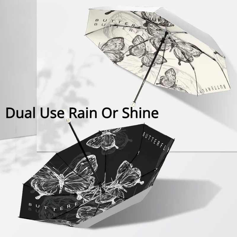 Shade Folding Premium Sense Rain And Shine Dual-Purpose Sun Umbrella UV Protection Compact Portable Outdoor Umbrella