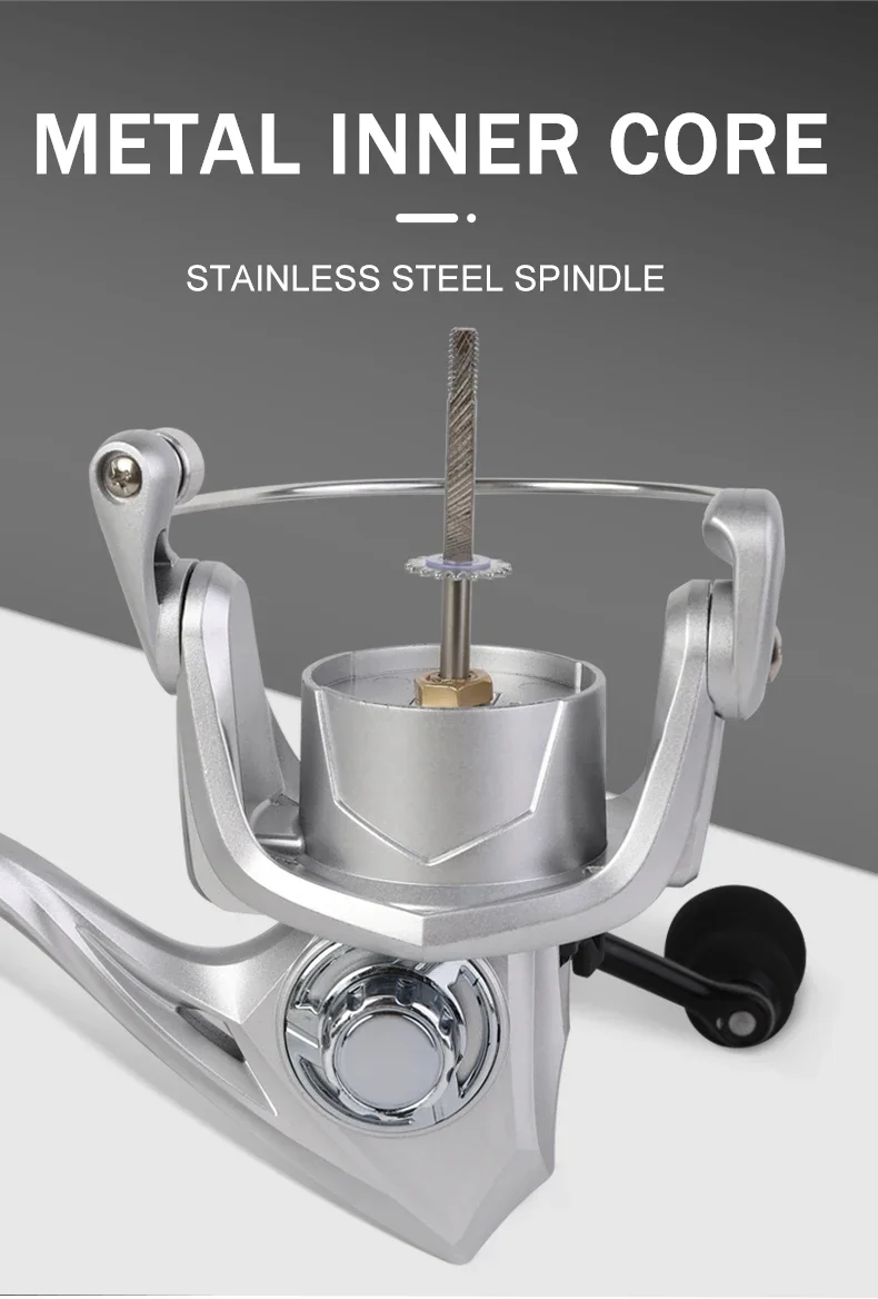 2027 NEUE Metallspule Spinn-Angelrolle 1000-7000 Max. Bremskraft 12KG Metallkugel & EVA-Griff für Karpfen-, Hecht-, Barsch- und Baitcasting-Rollen – Detail 11