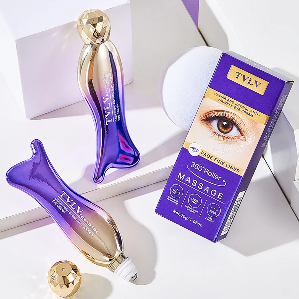 

Caviar Retinol Massage Eye Cream Tightening Lifting Eye contour Reduce Eye bags dark circles removal Eye Care Serum skincare