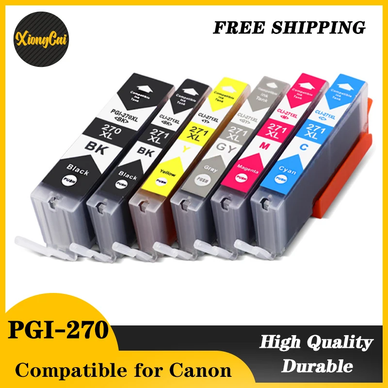 PGI270 CLI271 Compatible Ink Cartridges Replacement for PGI-270 CLI-271 270xl 271xl For Canon MG7720 TS8020 TS9020 TS5020printer