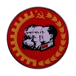 Lenin Marx Mao Communist Brooch Long Live Marxism-Leninism-Maoism Badge