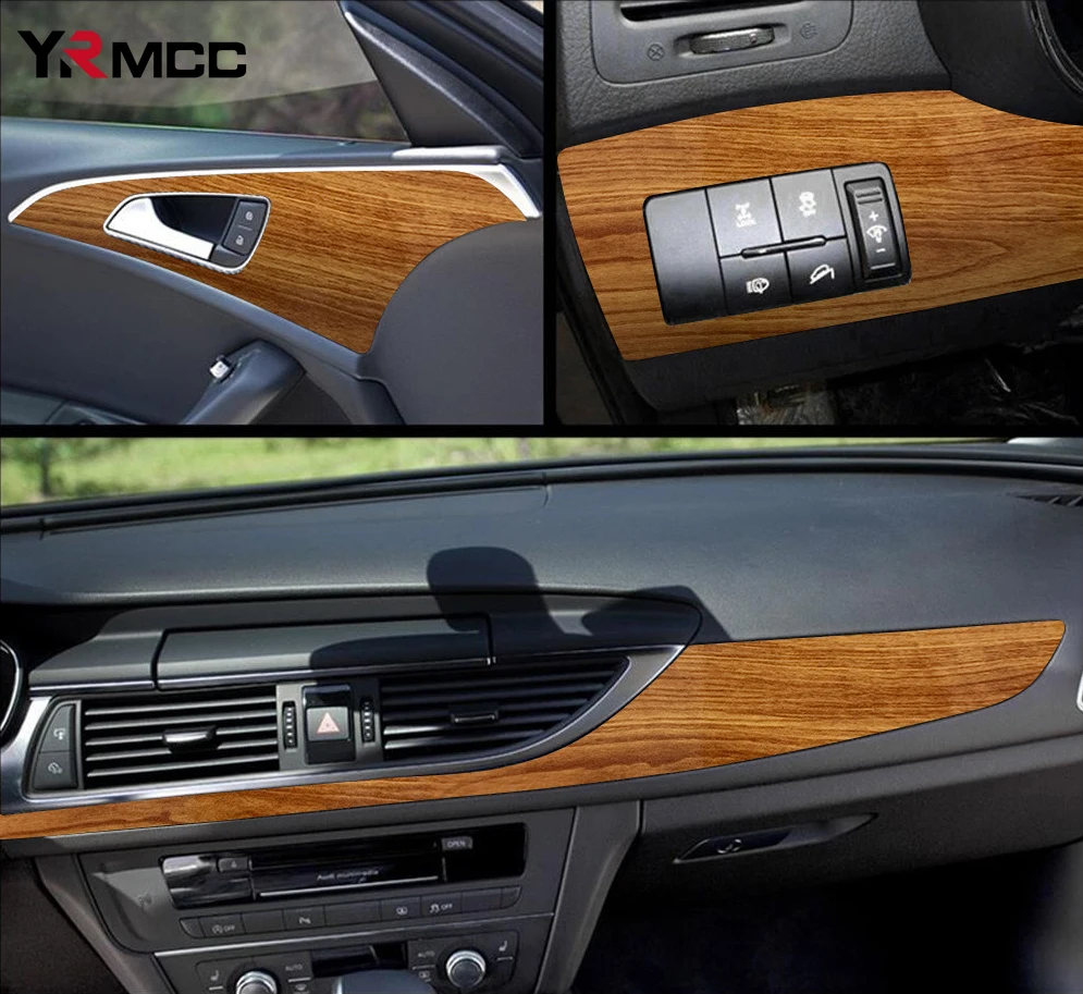 High Quality Car Stickers Waterproof Wood Grain Modified Change Color Film Textured Sticker and Decal Motorcycle Car Accessories
