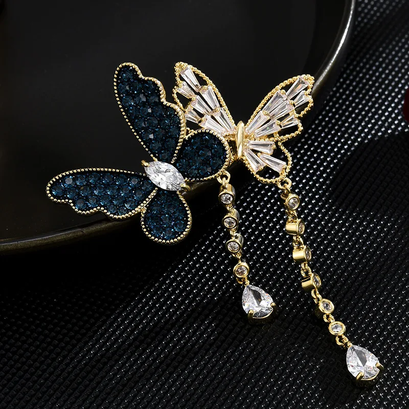 

Элегантная минималистичная брошь-бабочка в корейском стиле, высококачественная булавка с животным мотивом и кисточкой, роскошный подарок для женщин, модный аксессуар