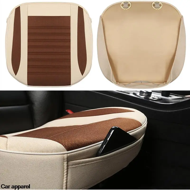 Universal Flax Car Seat Cover Breathable Seat Protected Non-slip Pad Suitable For Hatchback, Sedan, SUV, MPV Driver Seat Cushion