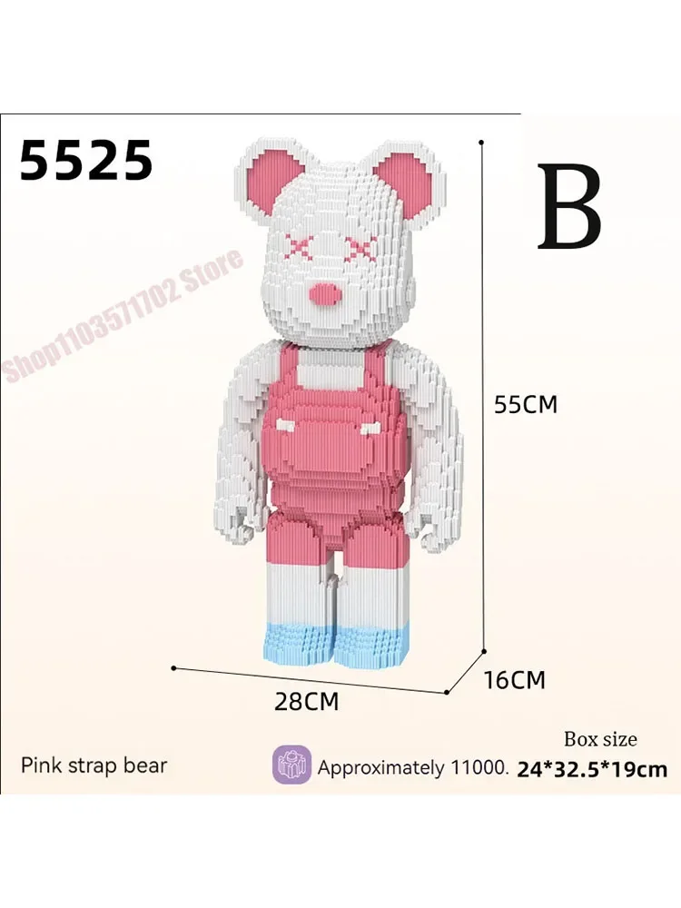 

Half Anatomy Bear Nano Building Blocks Cartoon Colour With Drawer 3D Model Creative Micro Diamond Bricks Toys For Children Gifts