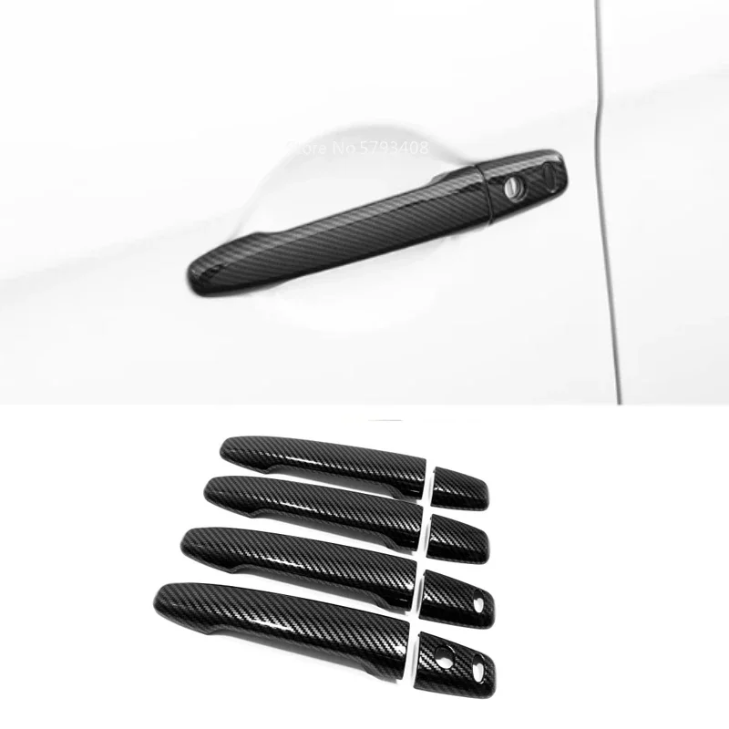 For Mitsubishi Outlander 3 2013-2021 ABS Carbon Fiber door handle bowl Rear View Rearview Side Mirror Taillight eyebrow Cover