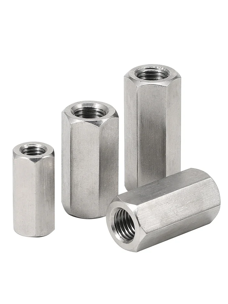 مكسرات اقتران قضيب سداسي من الخيوط اليمنى واليسرى من الفولاذ المقاوم للصدأ ، وصلة مقرنة ، مكسرات تمديد الأكمام ، ، من من من من الفولاذ المقاوم للصدأ #6