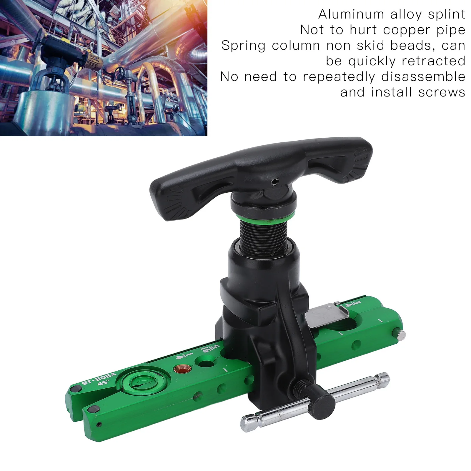 45 Degree Flaring Tool Flaring Tool 45 Degree Eccentric Cone Type Tube Expander for 1/4 5/16 3/8 1/2 5/8 3/4in Pipes