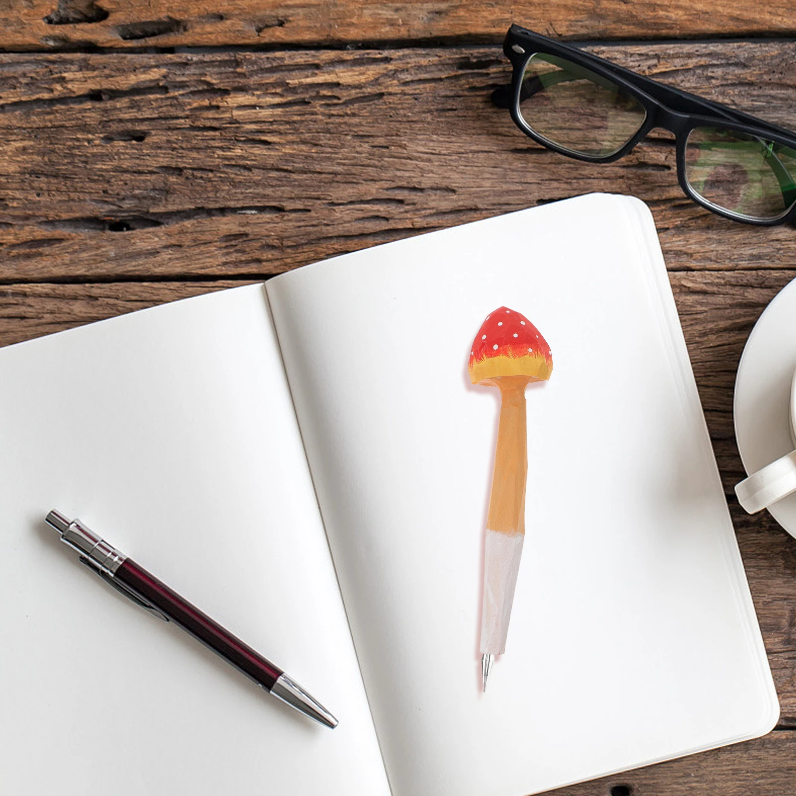 

1PC Wooden Engraving Ballpoint Mushroom Pen Cute Kids Writing Stationery Funny Creative Office School Supplies for Students