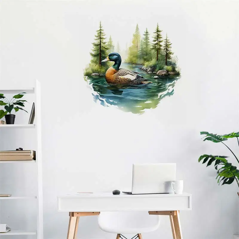 Carino colorato nuoto anatra adesivo da parete bagno soggiorno sfondo decorazioni carta da parati animali creativi adesivi M849
